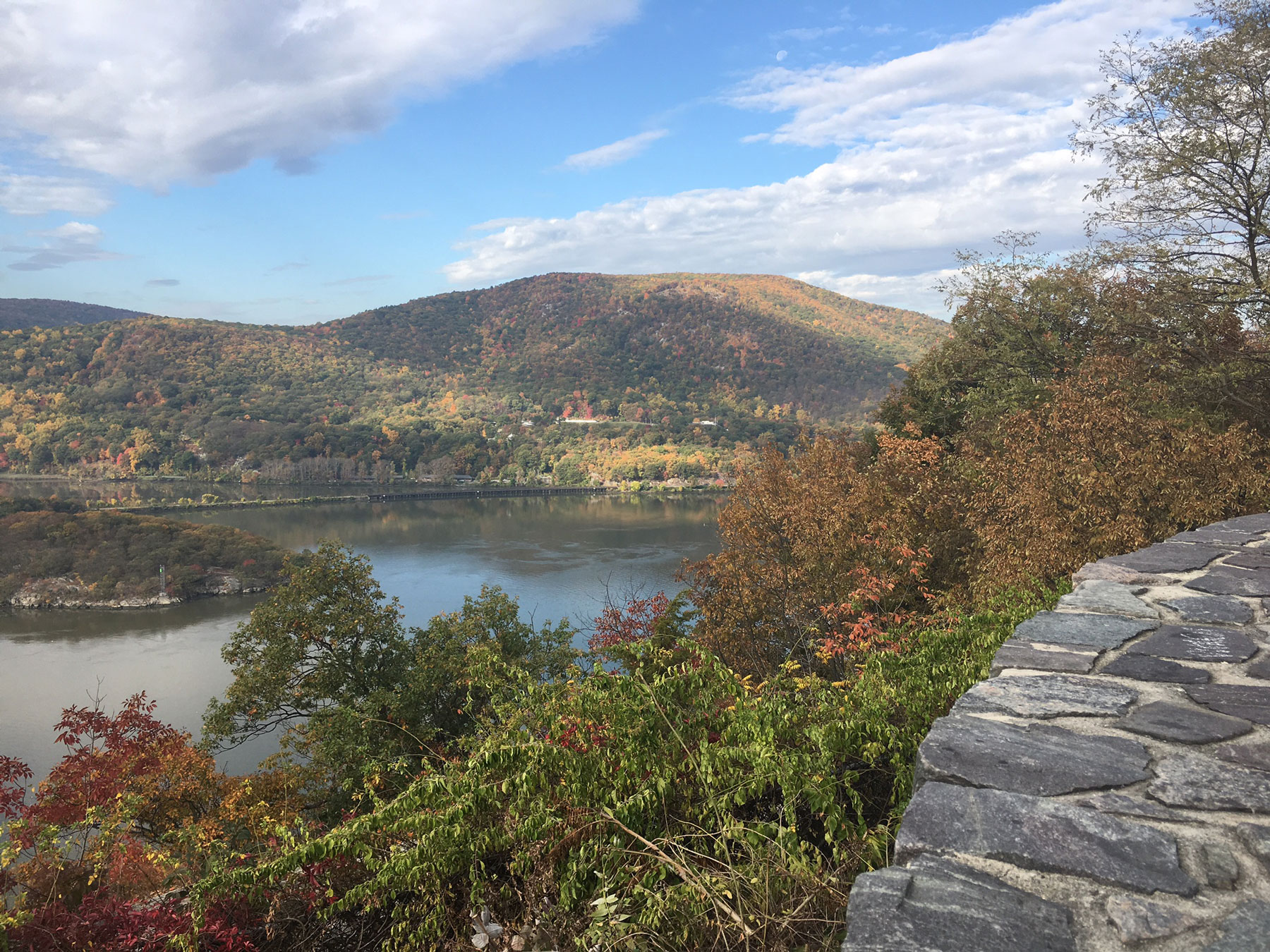 View of water and mountains from the Bear Mountain Inn