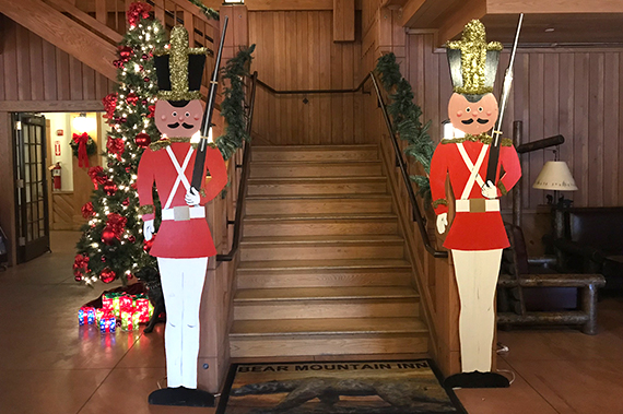 Staircase with nutcrackers standing guard