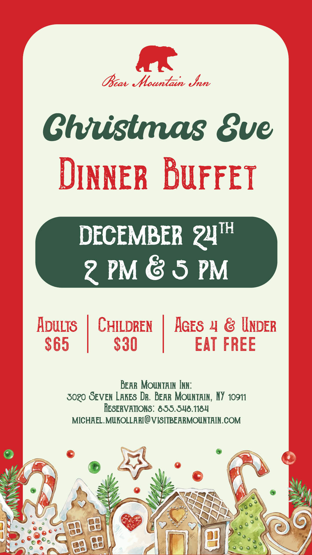 Bear Mountain Christmas Eve Dinner